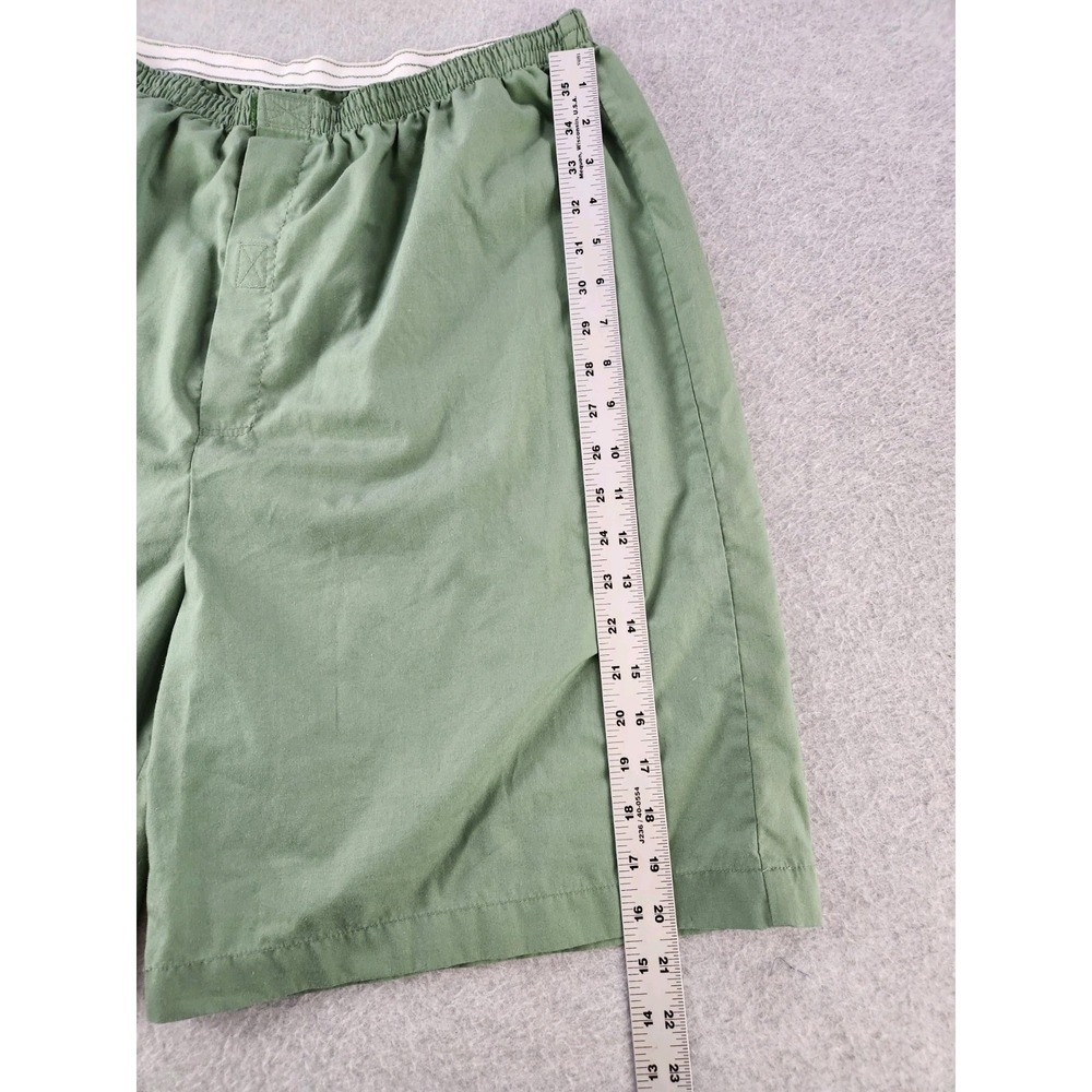 Vintage Cotton Poly Blend Pajama Bottoms Shorts Lightweight Green PJs Mens Large - Picture 3 of 10